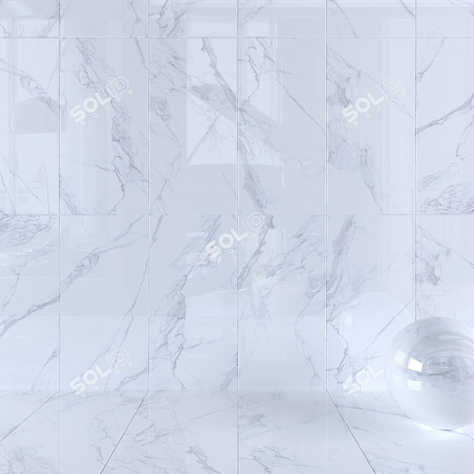 Museum Calacatta 4D Marble Wall Tiles 3D model image 1