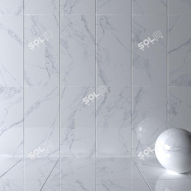 Museum Calacatta 4D Marble Wall Tiles 3D model image 2