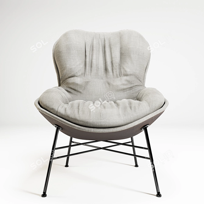 Cozy Quilted Armchair: Soft & Stylish 3D model image 2