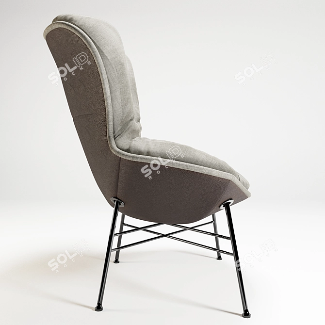 Cozy Quilted Armchair: Soft & Stylish 3D model image 3