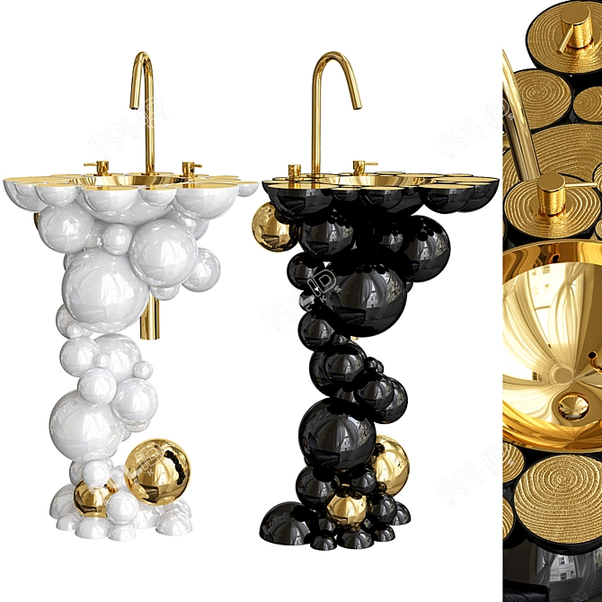 Newton Luxury Washbasin: Elegant & Free-Standing 3D model image 1