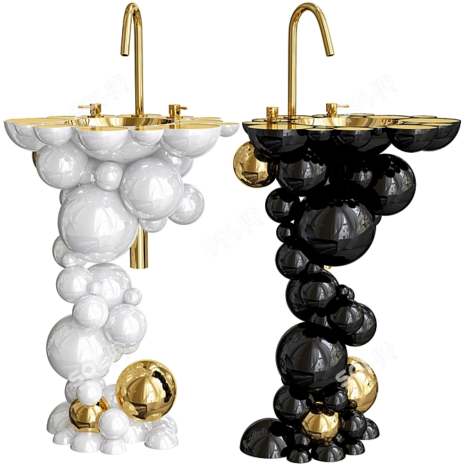 Newton Luxury Washbasin: Elegant & Free-Standing 3D model image 2