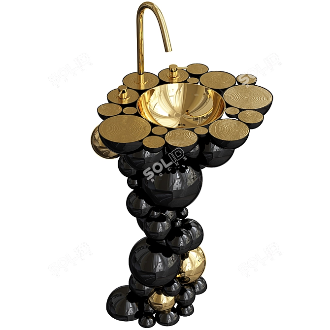 Newton Luxury Washbasin: Elegant & Free-Standing 3D model image 3