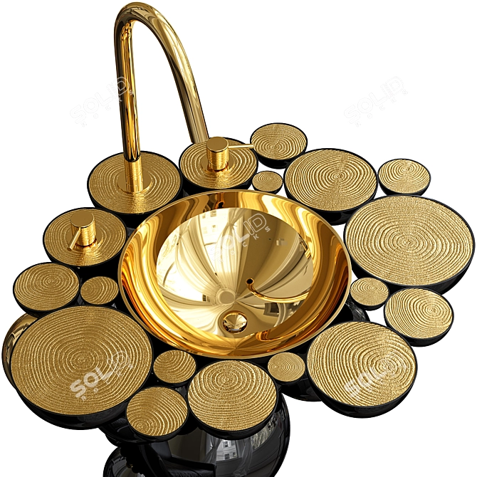 Newton Luxury Washbasin: Elegant & Free-Standing 3D model image 4