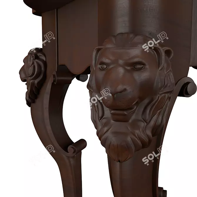 Translated description: Antique carved table with lion heads.

Antique Lion Carved Table 3D model image 3