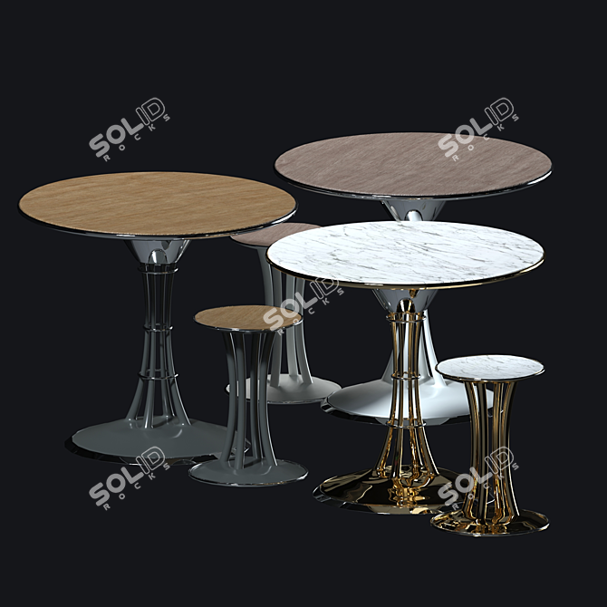 Title: Versatile Table and Chair Set 3D model image 1
