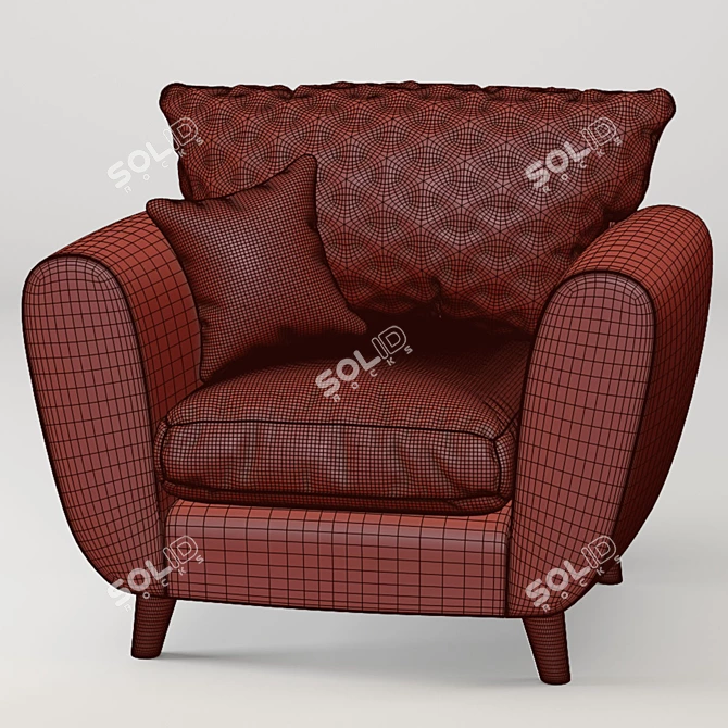 Elegance Defined: Charlotte Armchair 3D model image 3