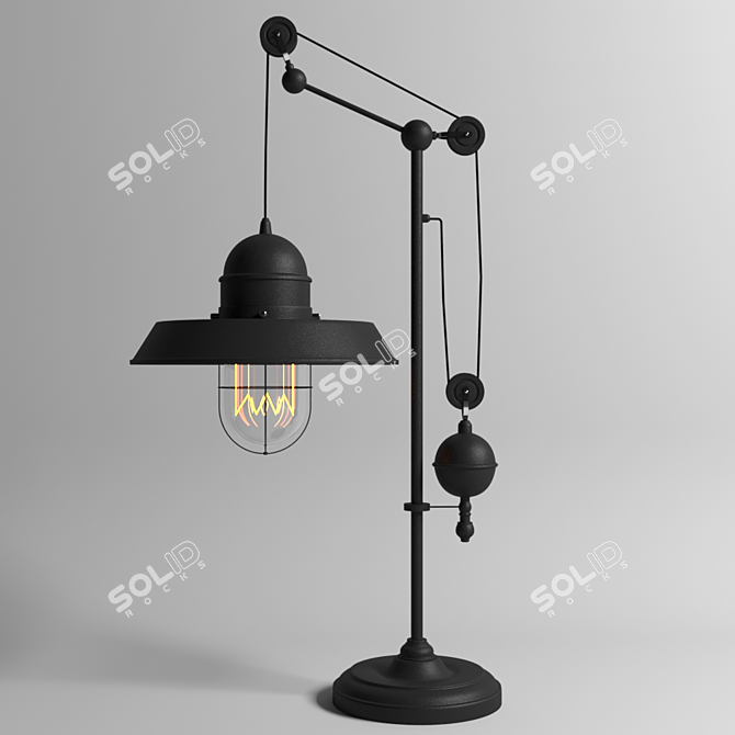 Elegant Black Table Lamp 3D model image 1