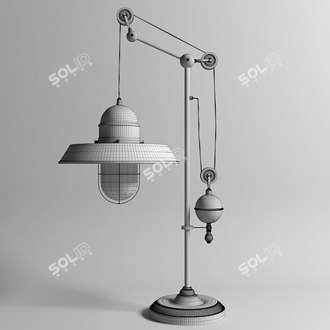 Elegant Black Table Lamp 3D model image 2