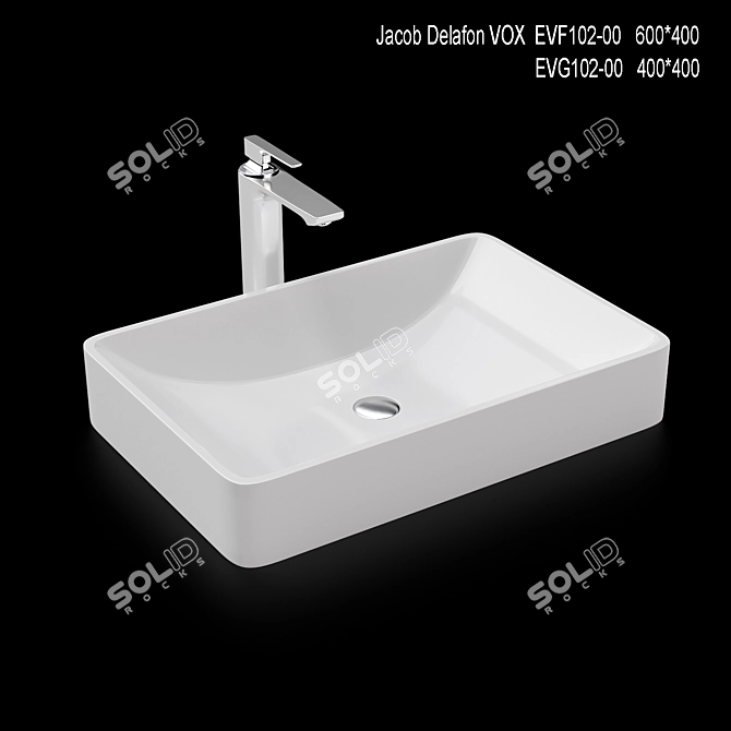 Jacob Delafon VOX - Double Sink & Mixer 3D model image 1