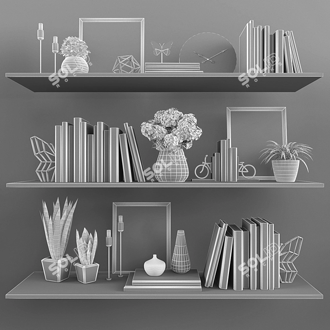 Elegant 58-Piece Decorative Set 3D model image 3