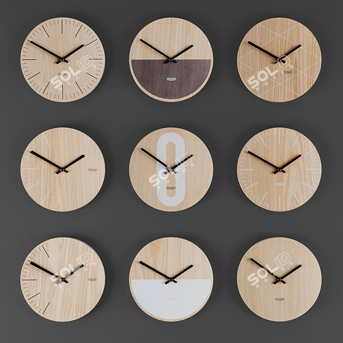 Modern Wall Clock Collection 3D model image 5
