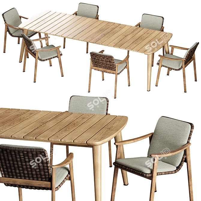 Fynn Dining Outdoor: Scandinavian Elegance for Your Patio 3D model image 1