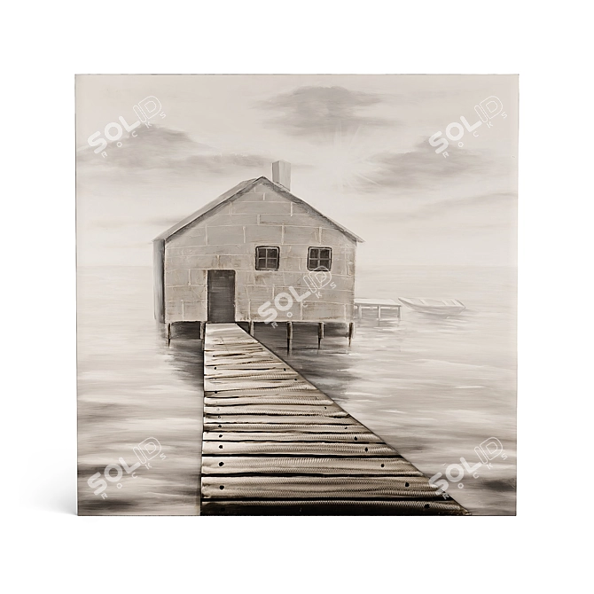 Coastal Seclusion Canvas Wall Art by Yomemite 3D model image 1