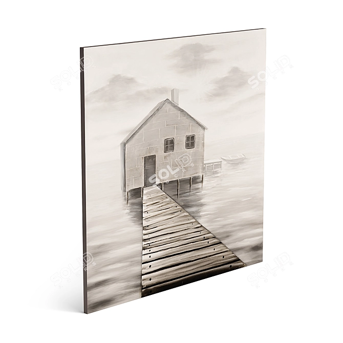 Coastal Seclusion Canvas Wall Art by Yomemite 3D model image 3