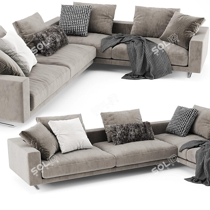 Flexform Campiello: Stylish and Spacious Sofa 3D model image 2