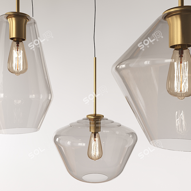 Modern Glass Pendant Lights 3D model image 3