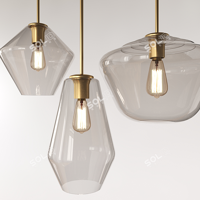 Modern Glass Pendant Lights 3D model image 4