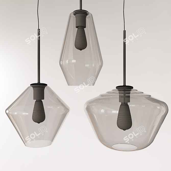 Modern Glass Pendant Lights 3D model image 5