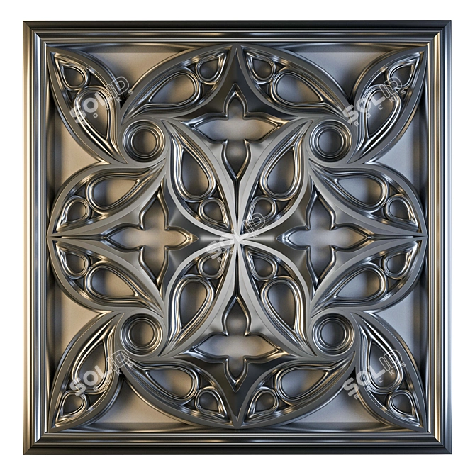 Gothic Window Ornaments Set 3D model image 3