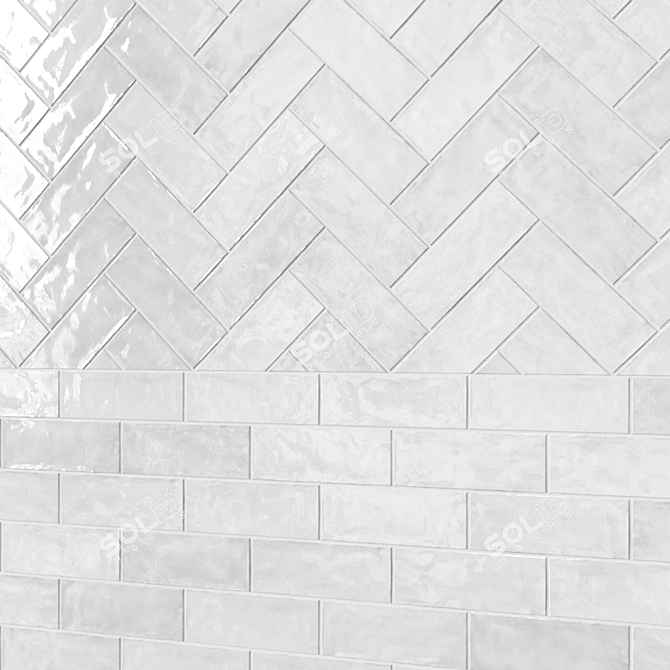 Portmore Glazed Ceramic Tile: Aqua Splash 3D model image 3