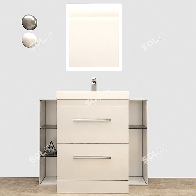 Patello 1600: Modern Bathroom Vanity 3D model image 5