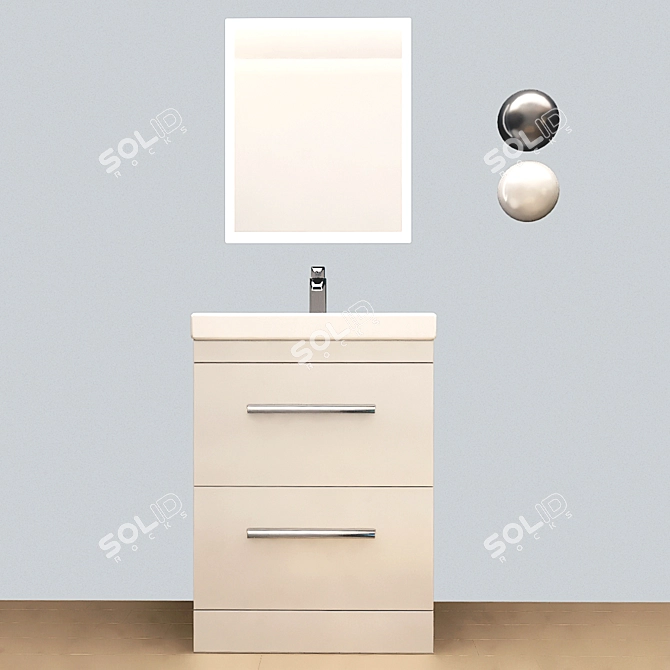 Patello 1600: Modern Bathroom Vanity 3D model image 8