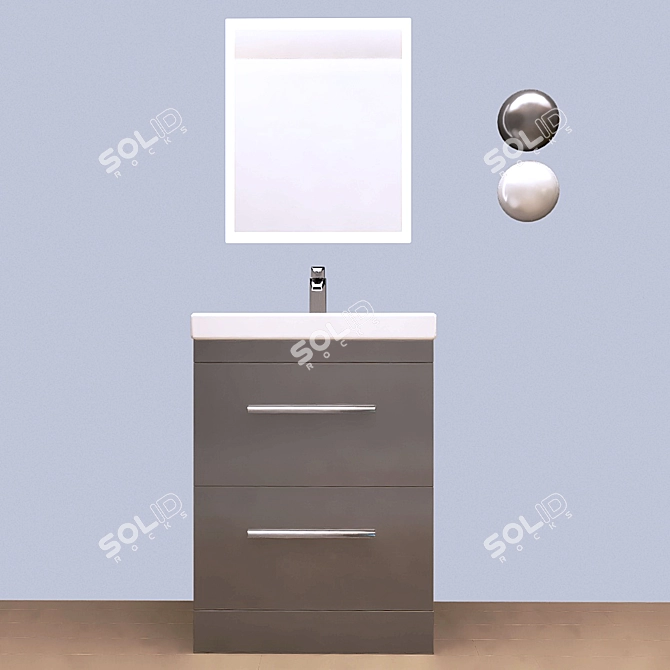 Patello 1600: Modern Bathroom Vanity 3D model image 10