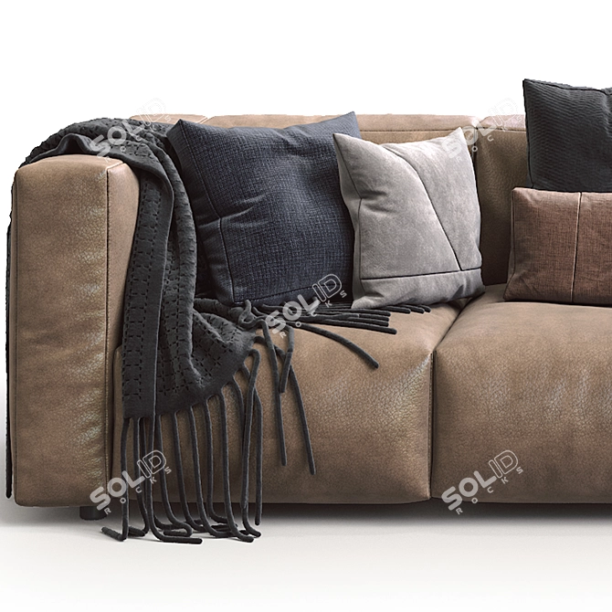 Modern Prostoria Leather Sofa Match 3D model image 3