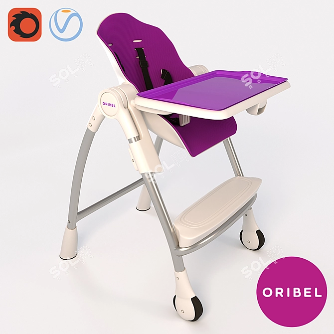 Transforming High Chair: Oribel Cocoon 3D model image 1