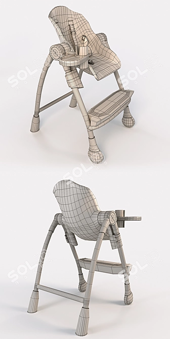 Transforming High Chair: Oribel Cocoon 3D model image 12