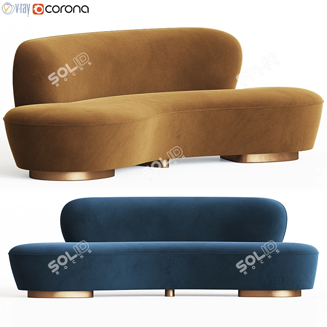 Vladimir Kagan Mini Sofa+: Sleek and Versatile 3D model image 1