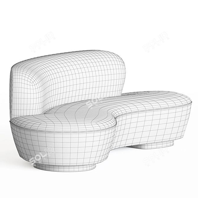 Vladimir Kagan Mini Sofa+: Sleek and Versatile 3D model image 5