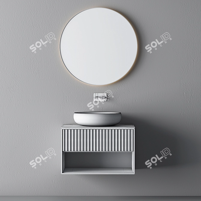 Sleek Bathroom Vanity Set 3D model image 2