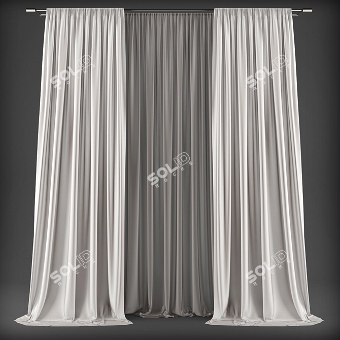 Elegant Polys Curtains 3D model image 1