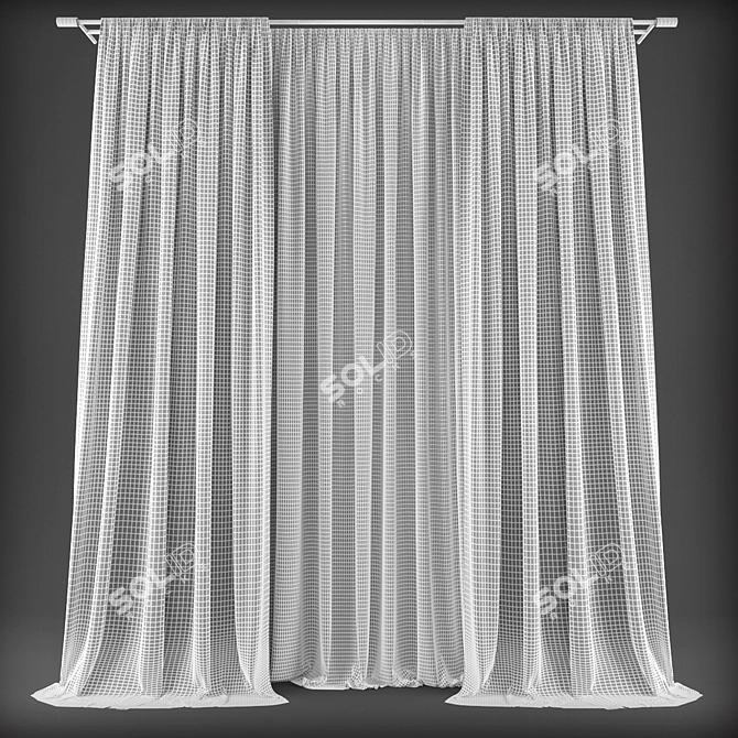 Elegant Polys Curtains 3D model image 2