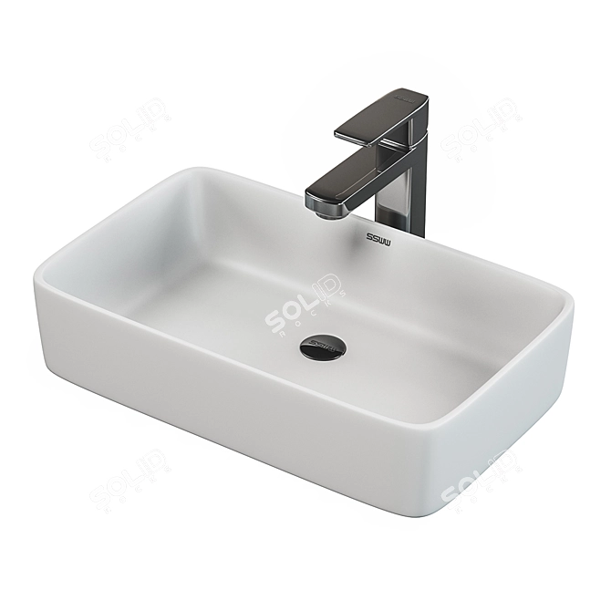 SSWW CL3152 White Bathroom Sink 3D model image 1