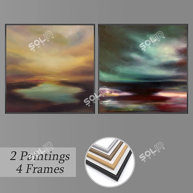 Gallery Collection: Set of 2 Wall Paintings 3D model image 1