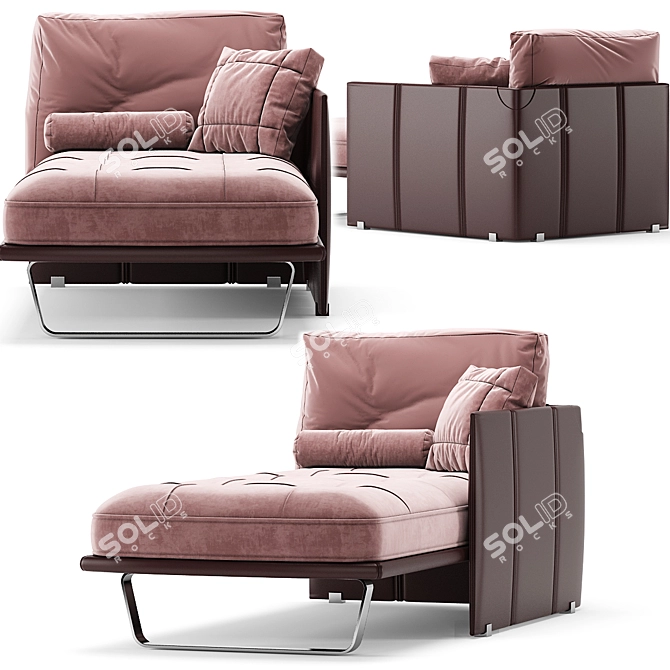 Luxurious Minotti Luggage Chaise Lounge 3D model image 2