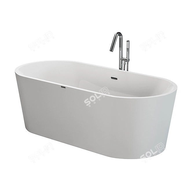 SSWW M707 Acrylic Bathtub - Sleek, Strong, and Spacious 3D model image 1