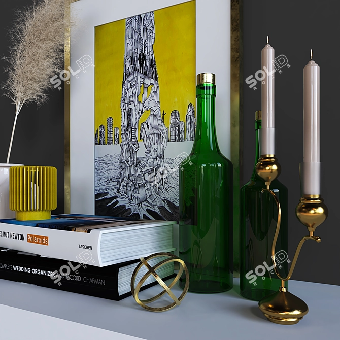 Elegant Decorative 2015 Set 3D model image 3