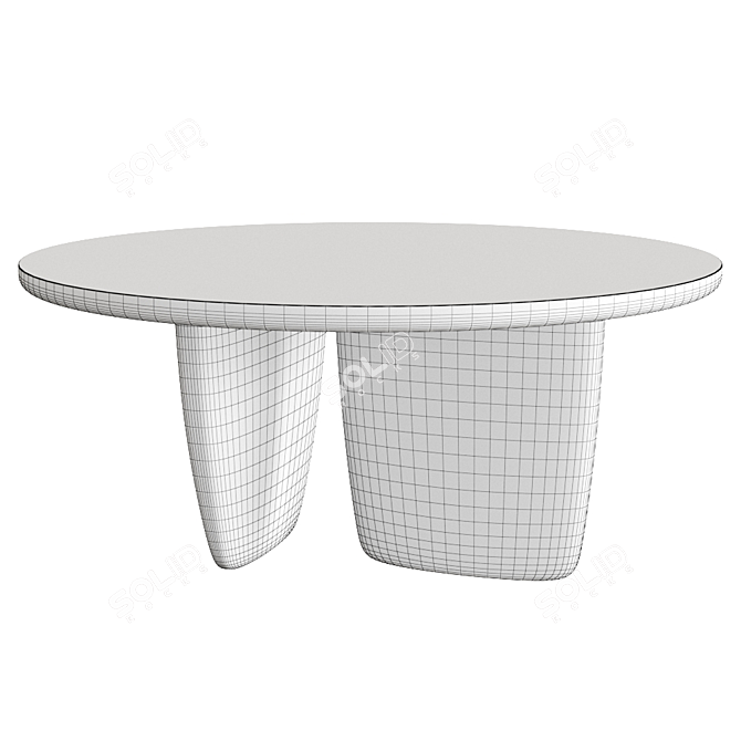 Modern Italian Tobi-Ishi Dining Table 3D model image 2