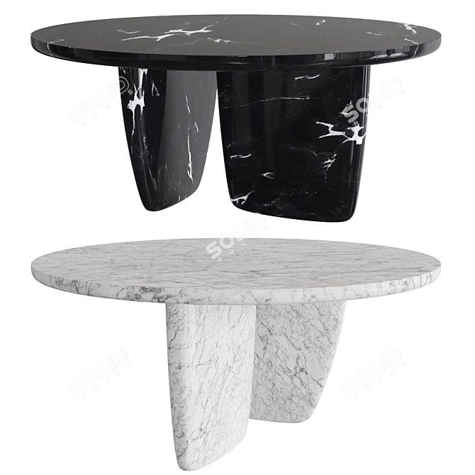 Modern Italian Tobi-Ishi Dining Table 3D model image 3