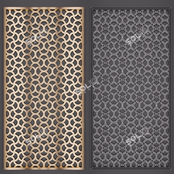 Elegant 2D Wall Panel Set 3D model image 3