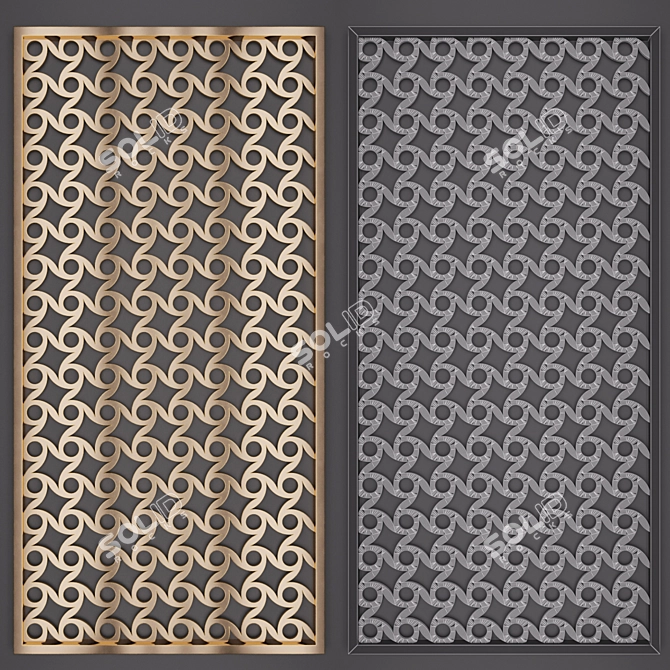 Elegant 2D Wall Panel Set 3D model image 4