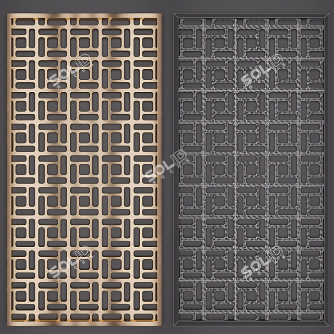 Elegant 2D Wall Panel Set 3D model image 5