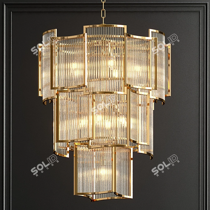Glamorous Crystal Chandeliers Collection 3D model image 2