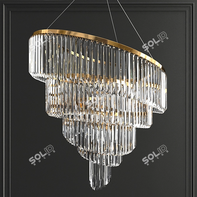 Glamorous Crystal Chandeliers Collection 3D model image 4