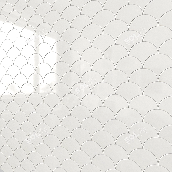 Cloud Escama Porcelain Wall Tile - Elegant and Glossy 3D model image 3