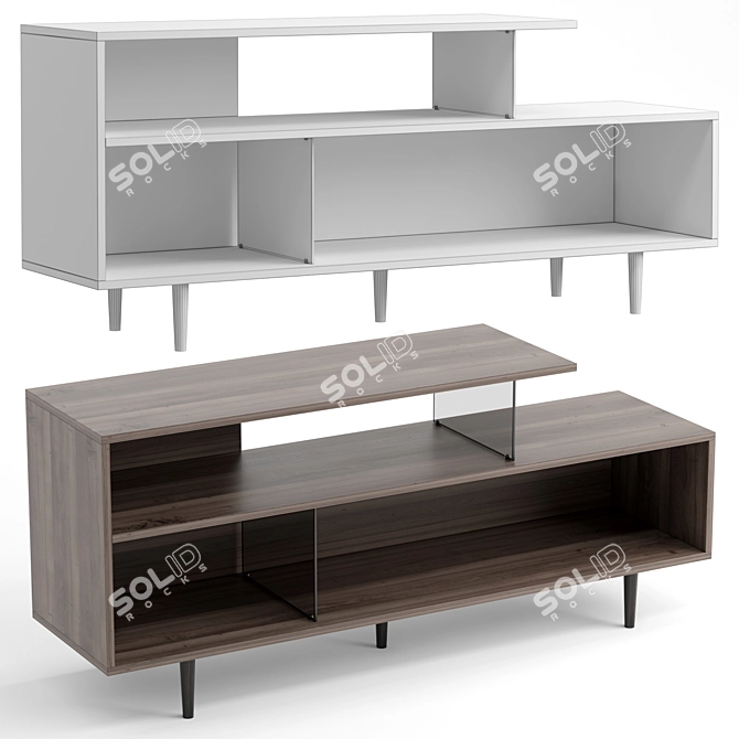 Carson Carrington Asymmetrical TV Stand 3D model image 2